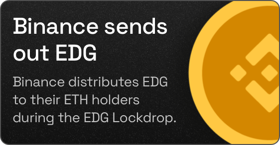 Binance sends out EDG